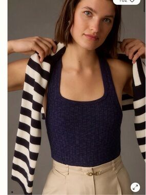 Pilcro Anthropologie Ribbed Square Neck Sweater Tank